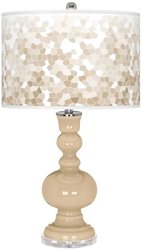 Colonial Tan Mosaic Giclee Apothecary Table Lamp