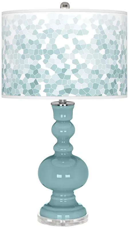 Raindrop Blue Mosaic Giclee Shade Apothecary Table Lamp
