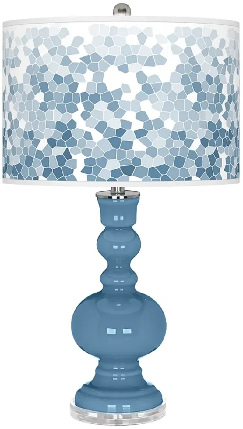 Secure Blue Mosaic Giclee Apothecary Table Lamp