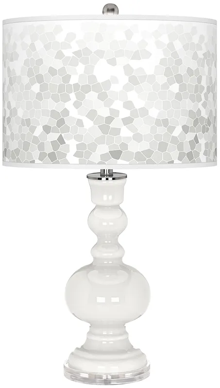Winter White Mosaic Giclee Apothecary Table Lamp