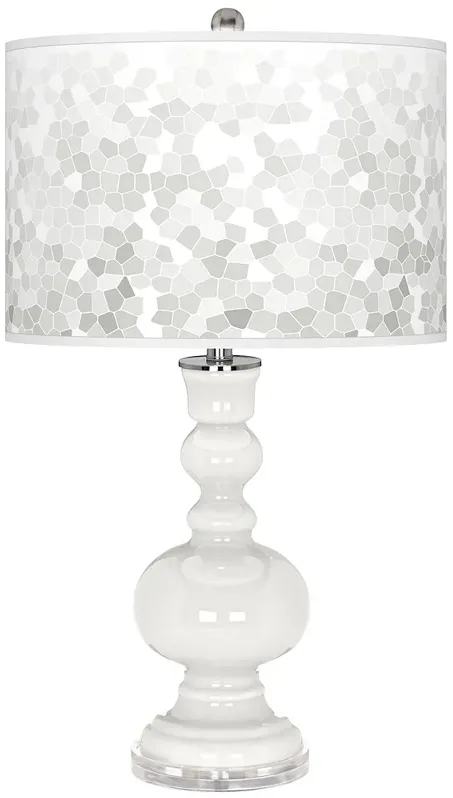 Winter White Mosaic Giclee Apothecary Table Lamp