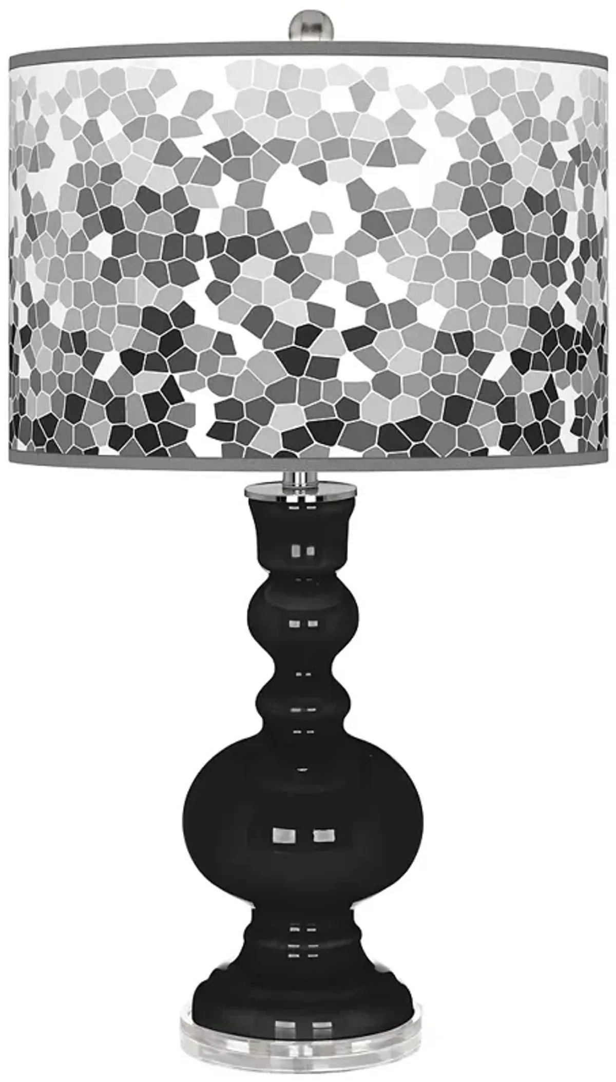 Tricorn Black Mosaic Giclee Apothecary Table Lamp