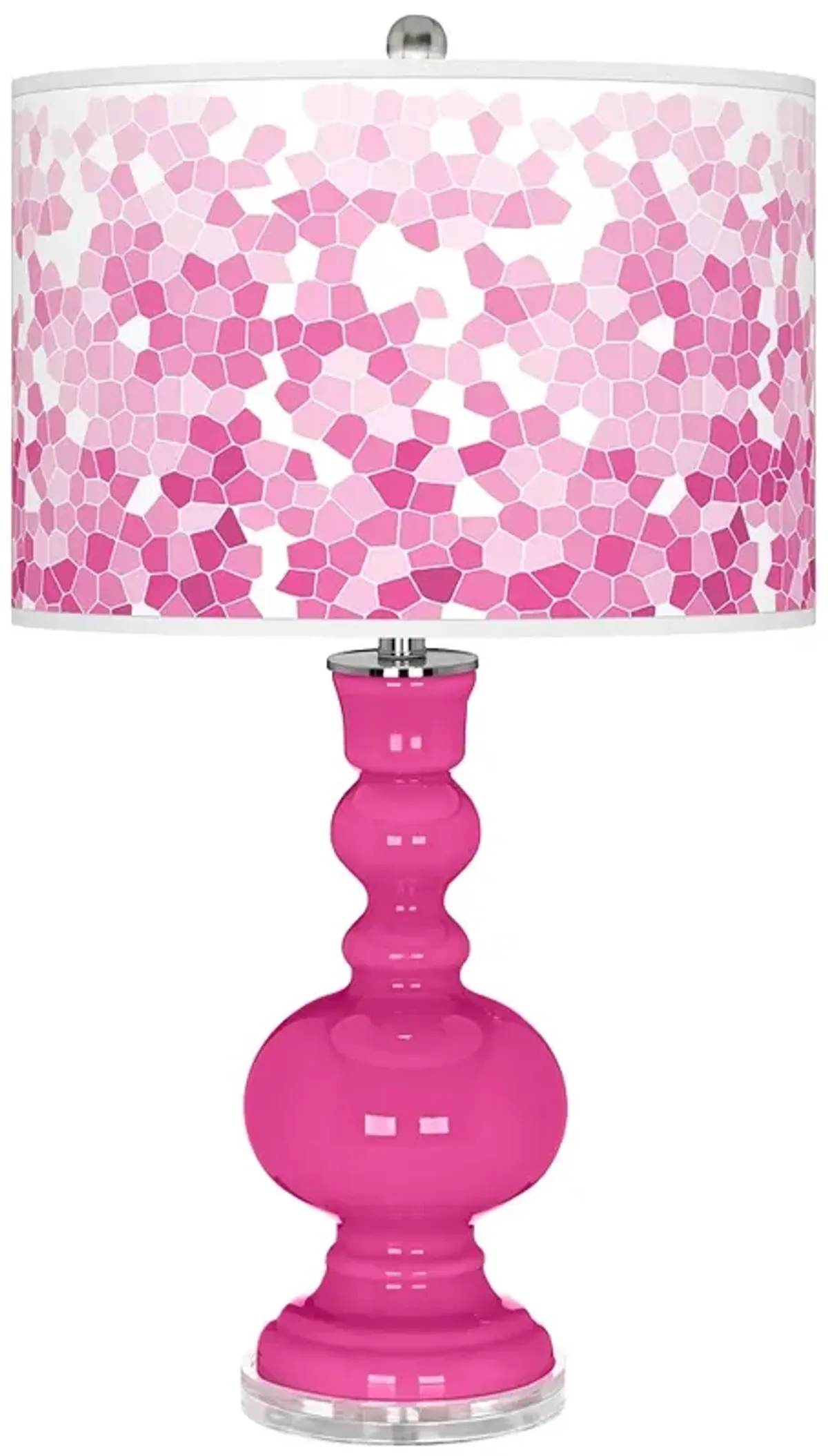 Fuchsia Mosaic Giclee Apothecary Table Lamp