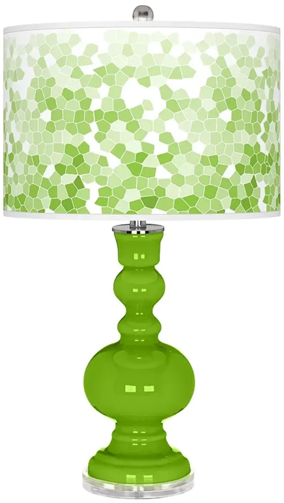 Neon Green Mosaic Giclee Apothecary Table Lamp