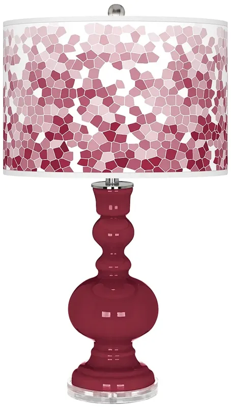 Antique Red Mosaic Giclee Apothecary Table Lamp