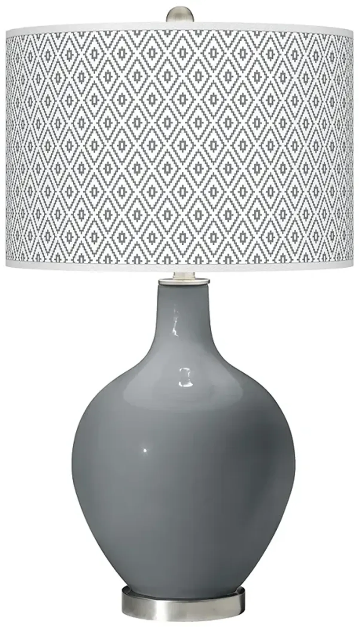 Color Plus Ovo 28 1/2" High Diamonds Shade Software Gray Table Lamp