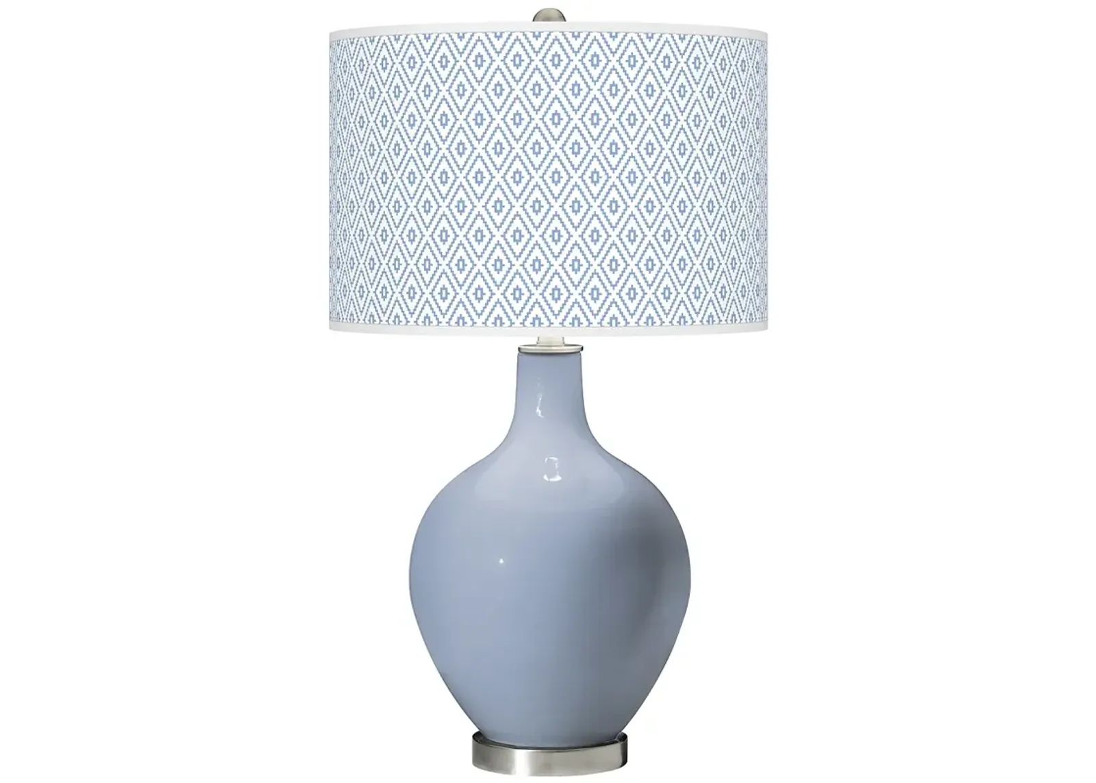 Color Plus Ovo 28 1/2" High Diamonds Shade Sky Blue Table Lamp