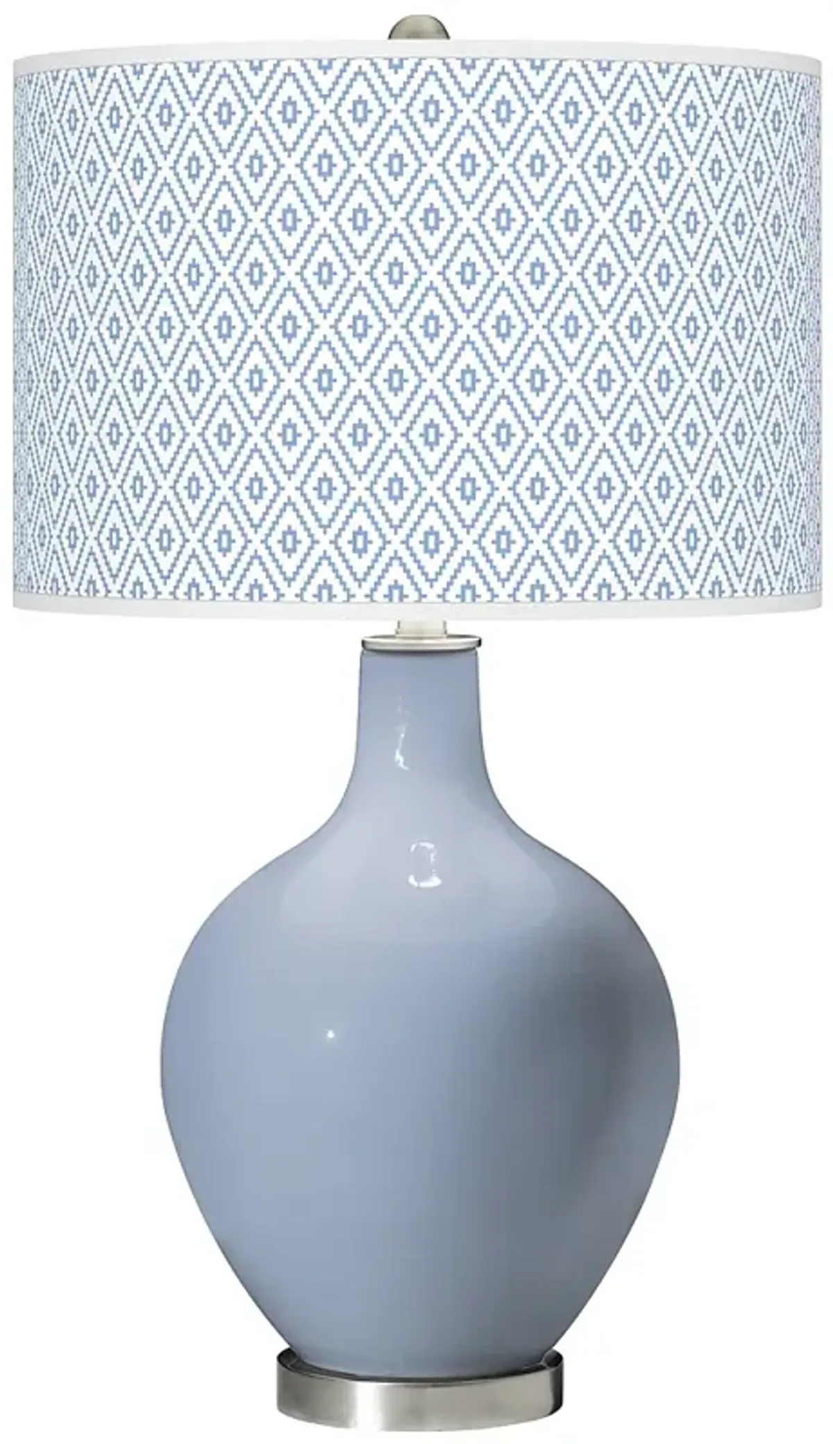 Color Plus Ovo 28 1/2" High Diamonds Shade Sky Blue Table Lamp