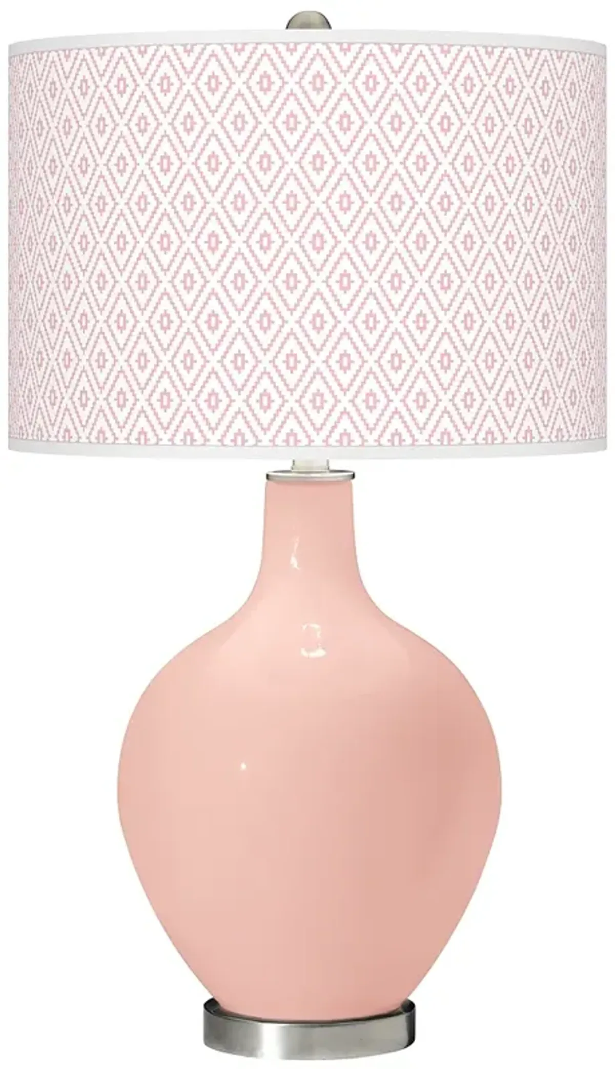 Color Plus Ovo 28 1/2" High Diamonds Shade Rose Pink Table Lamp