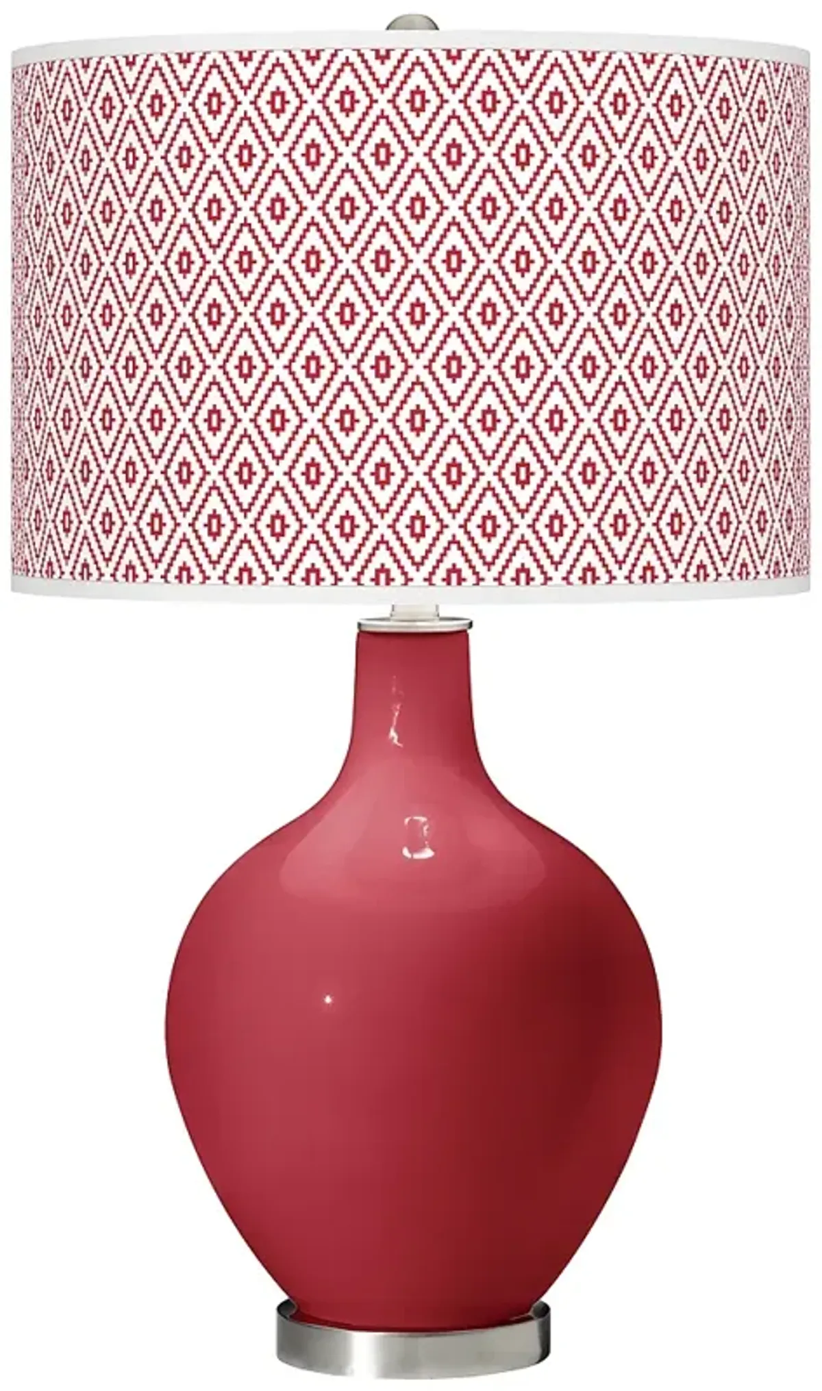 Color Plus Ovo 28 1/2" Diamonds Shade Samba Red Table Lamp