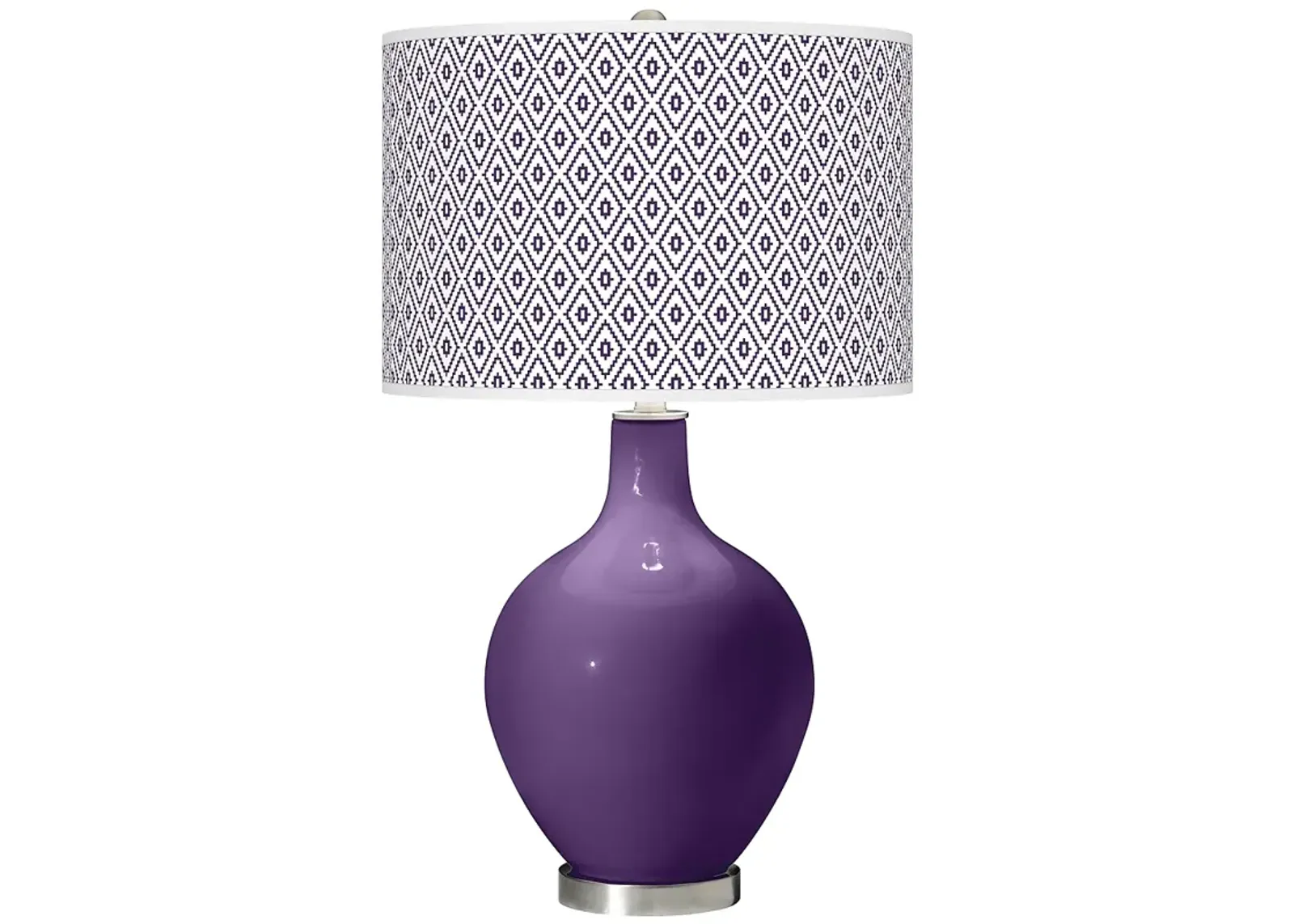 Color Plus Ovo 28 1/2" Diamonds Shade Acai Purple Table Lamp