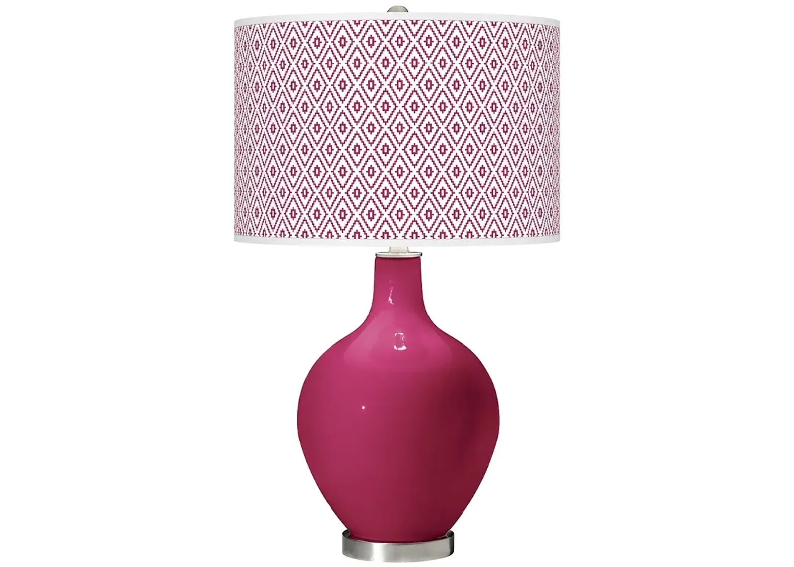 Color Plus Ovo 28 1/2" Diamonds Shade Vivacious Pink Table Lamp