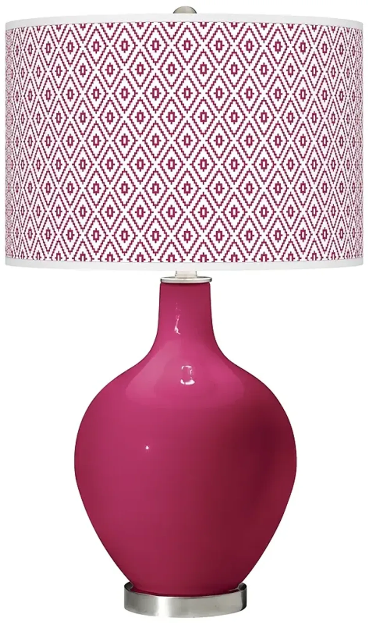 Color Plus Ovo 28 1/2" Diamonds Shade Vivacious Pink Table Lamp