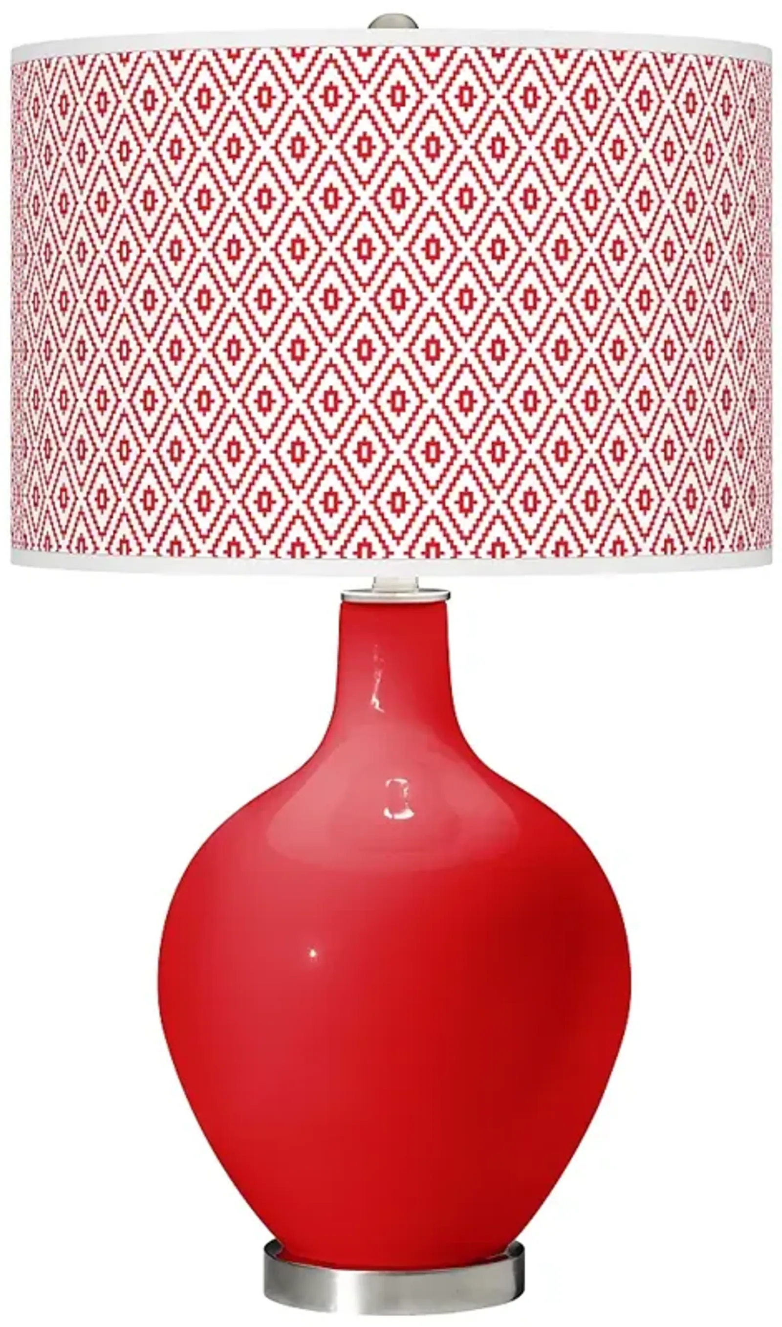 Color Plus Ovo 28 1/2" Diamonds Shade Bright Red Table Lamp