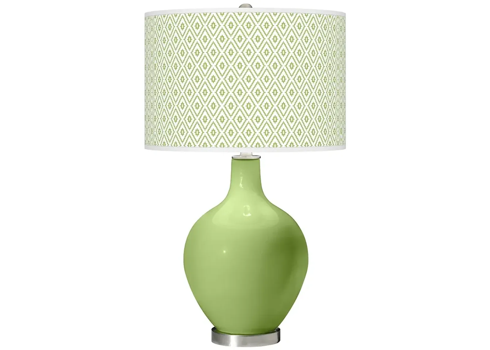 Color Plus Ovo 28 1/2" Diamonds Shade Lime Rickey Green Table Lamp