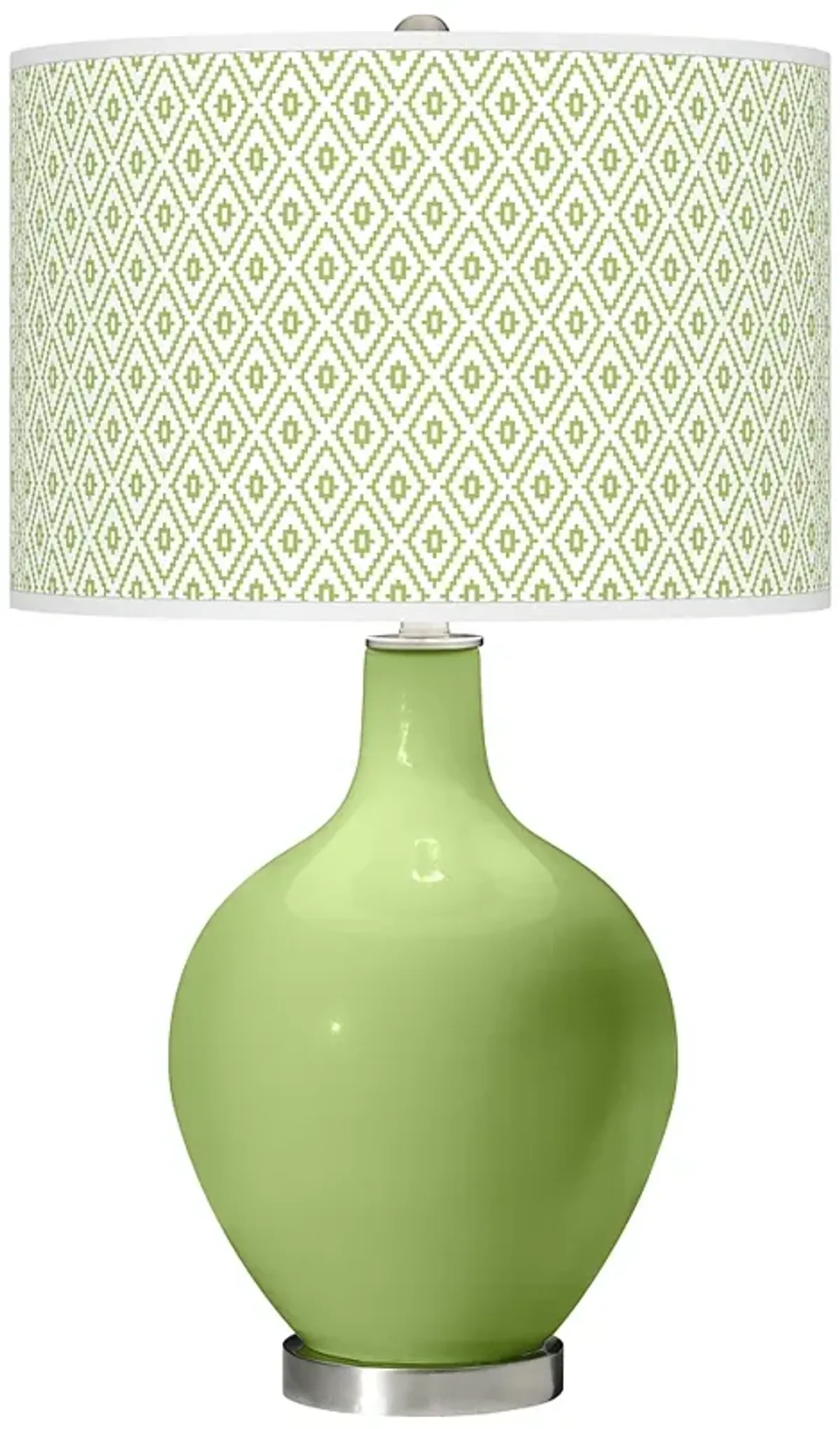 Color Plus Ovo 28 1/2" Diamonds Shade Lime Rickey Green Table Lamp