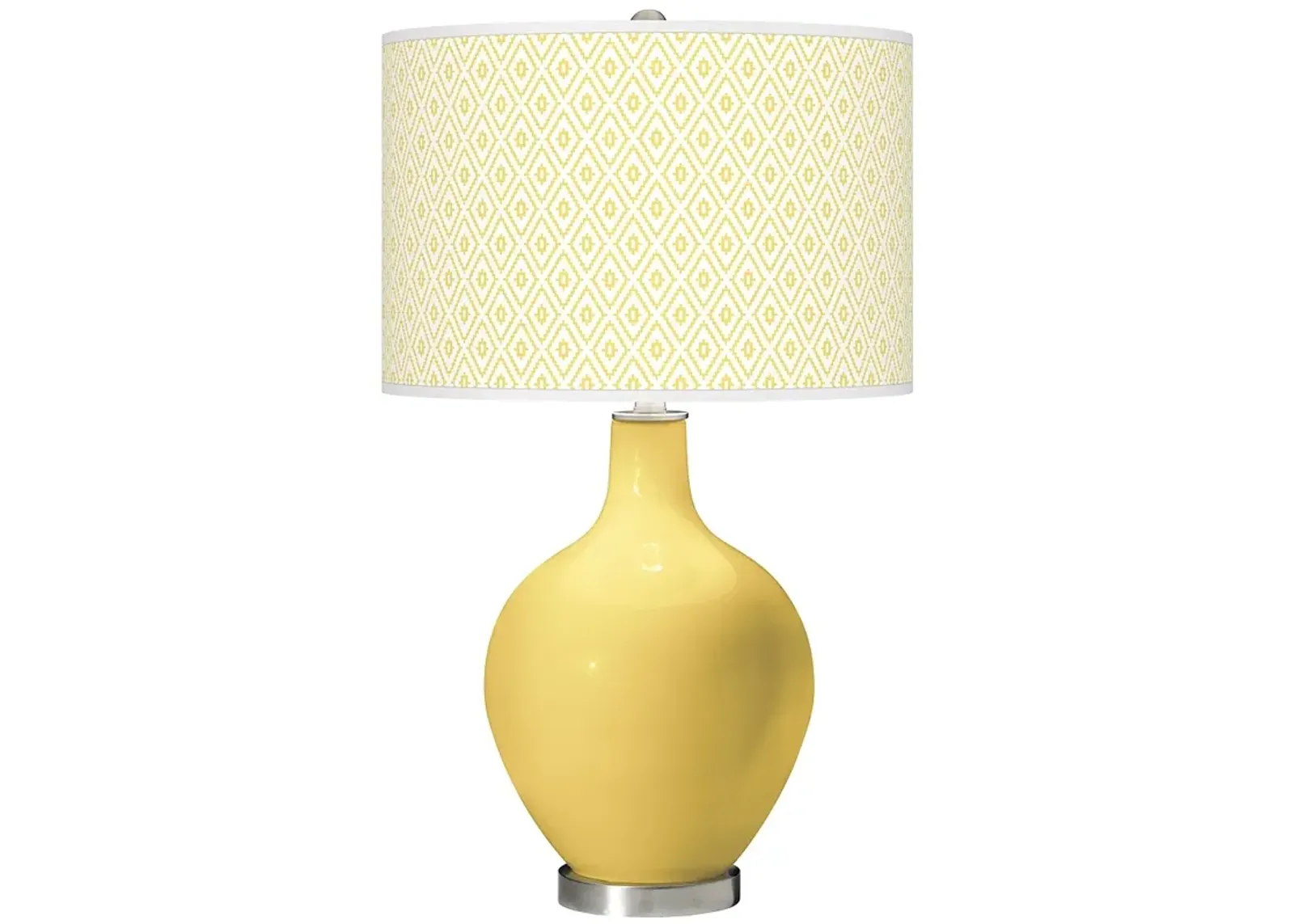 Color Plus Ovo 28 1/2" Diamonds Shade Daffodil Yellow Table Lamp