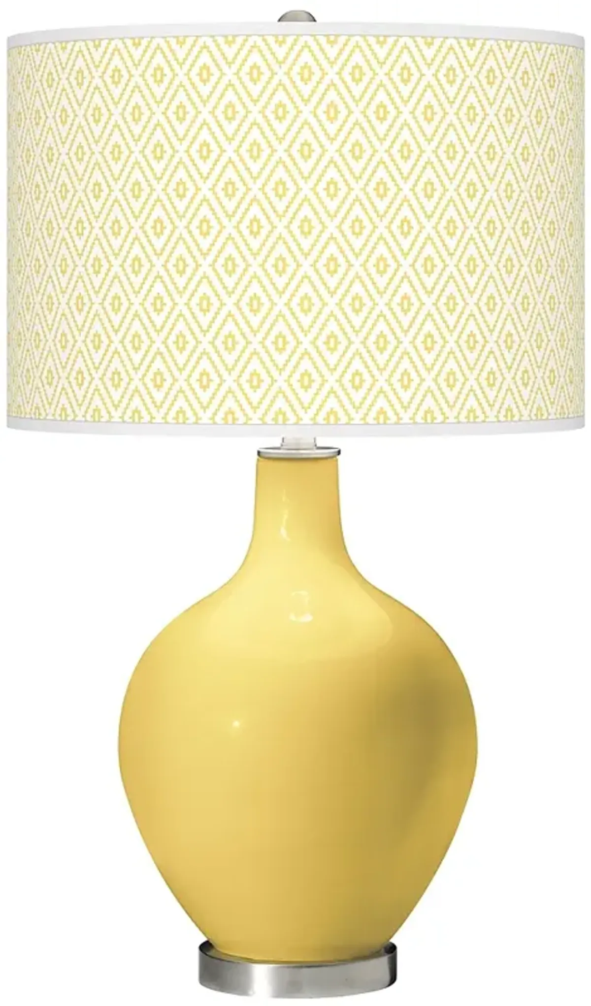 Color Plus Ovo 28 1/2" Diamonds Shade Daffodil Yellow Table Lamp