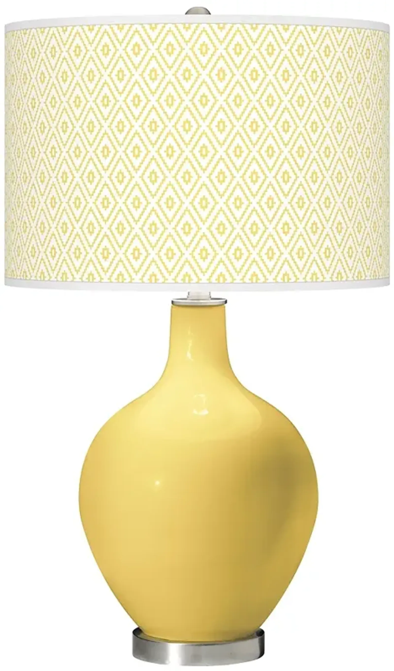 Color Plus Ovo 28 1/2" Diamonds Shade Daffodil Yellow Table Lamp