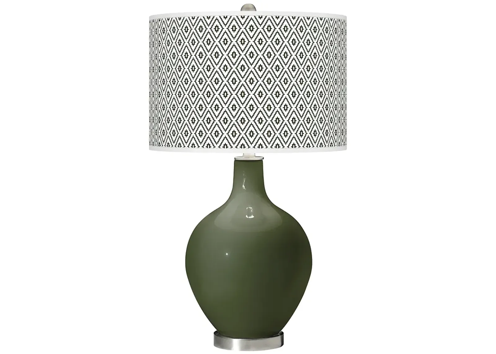 Color Plus Ovo 28 1/2" Diamonds Shade Secret Garden Green Table Lamp