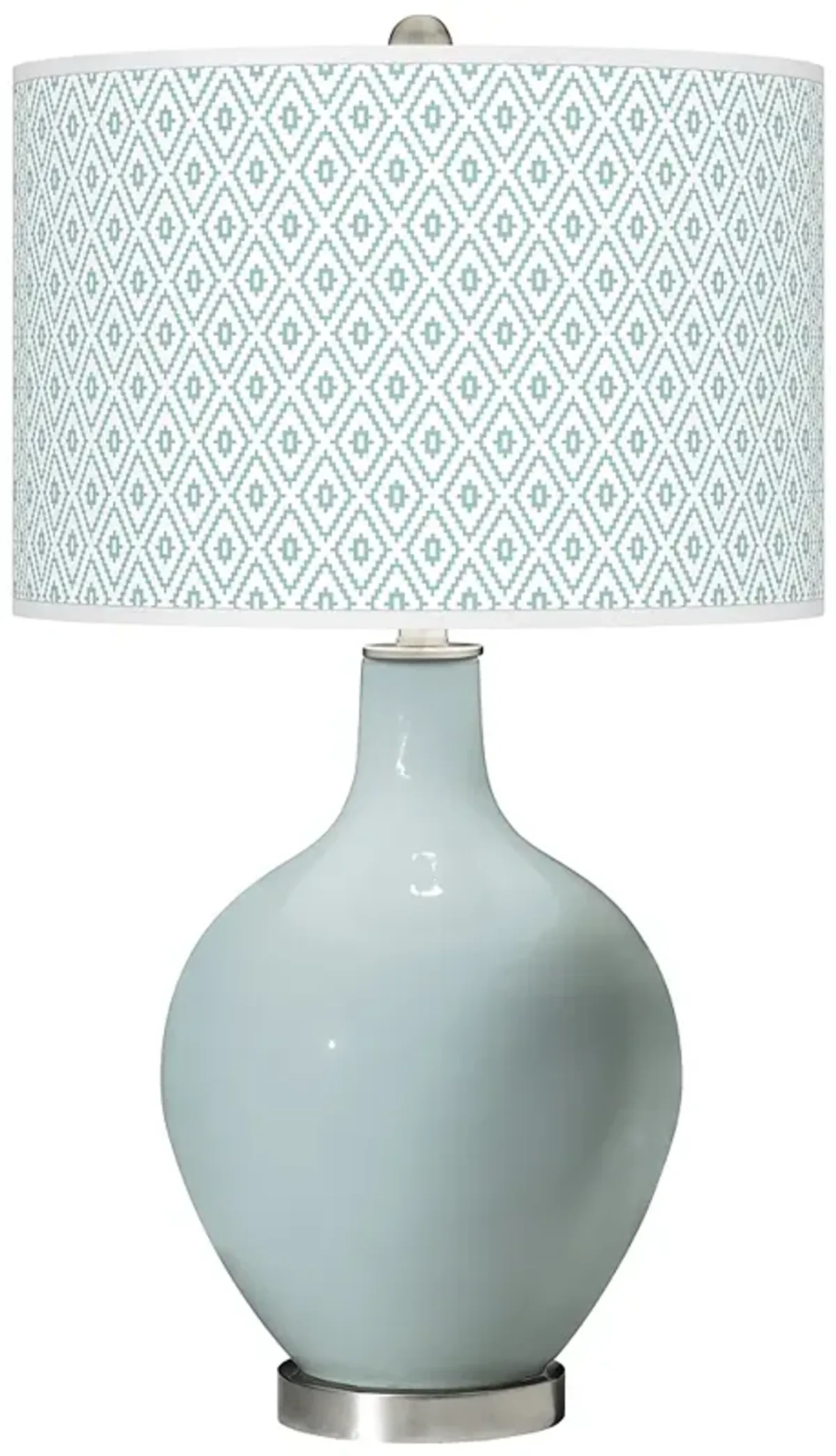 Color Plus Ovo 28 1/2" High Diamonds Shade Rain Blue Table Lamp