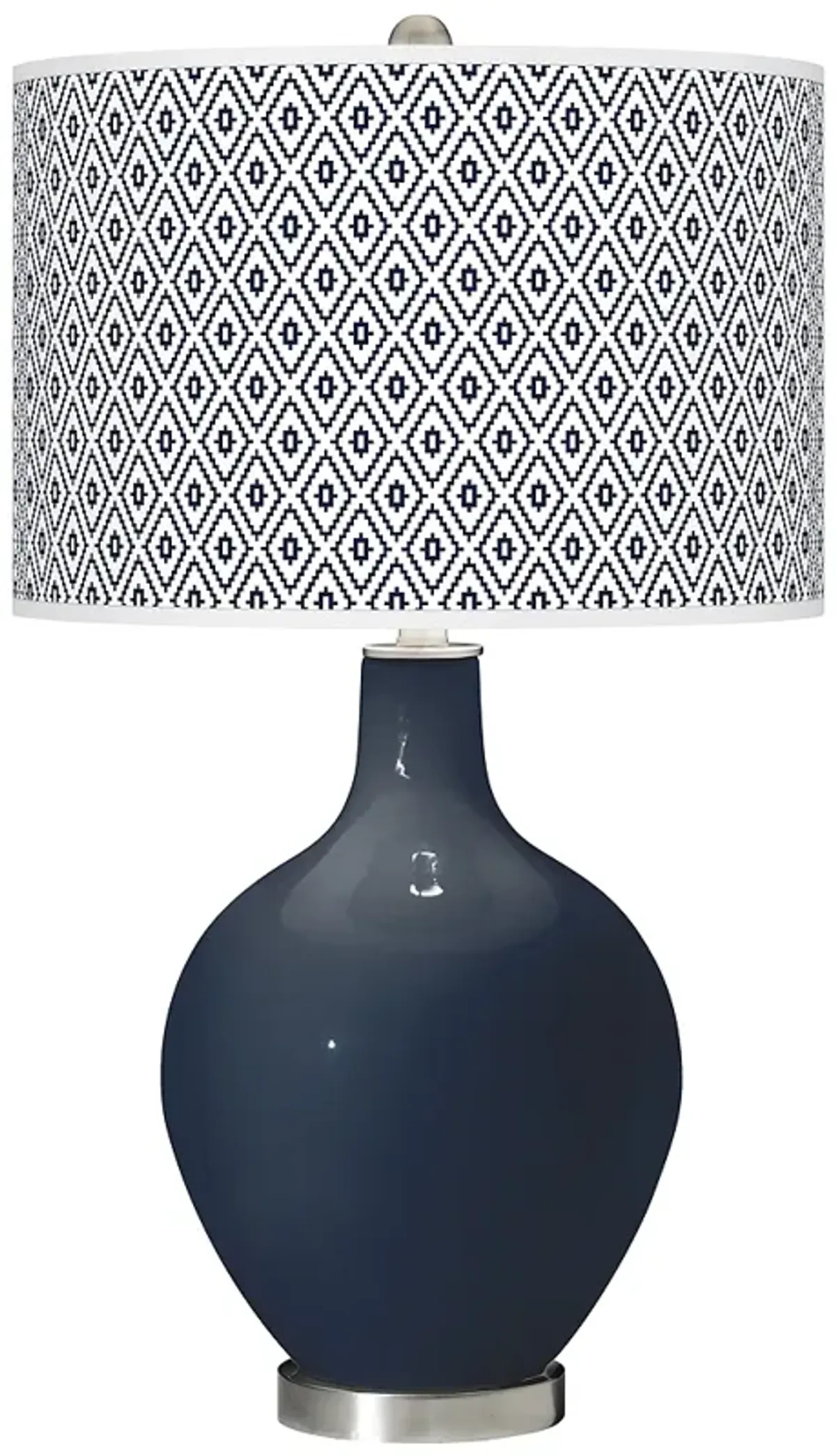 Color Plus Ovo 28 1/2" High Diamonds Shade Naval Blue Table Lamp