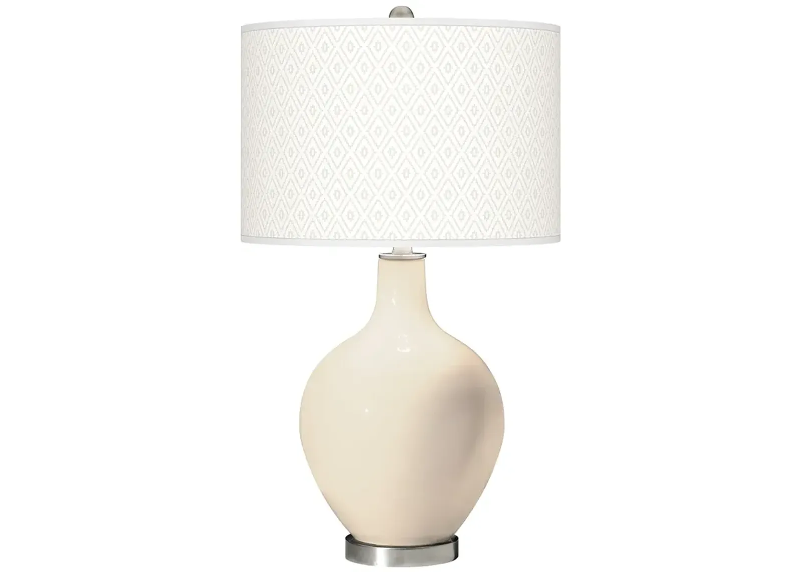 Color Plus Ovo 28 1/2" Diamonds Shade Steamed Milk White Table Lamp