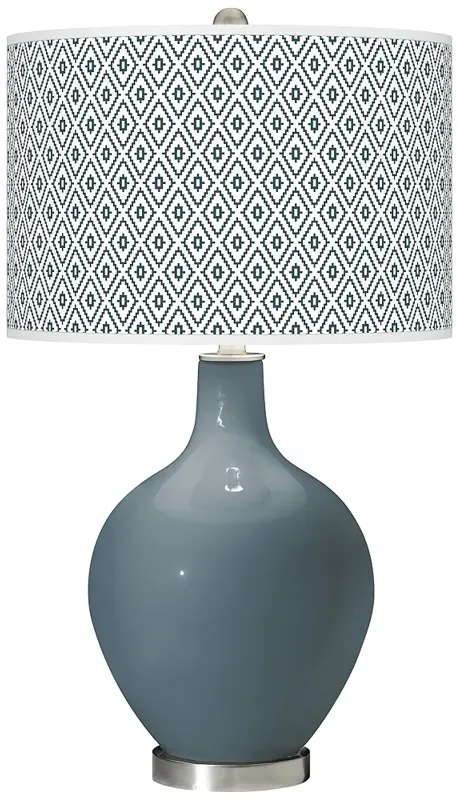 Smoky Blue Diamonds Ovo Table Lamp