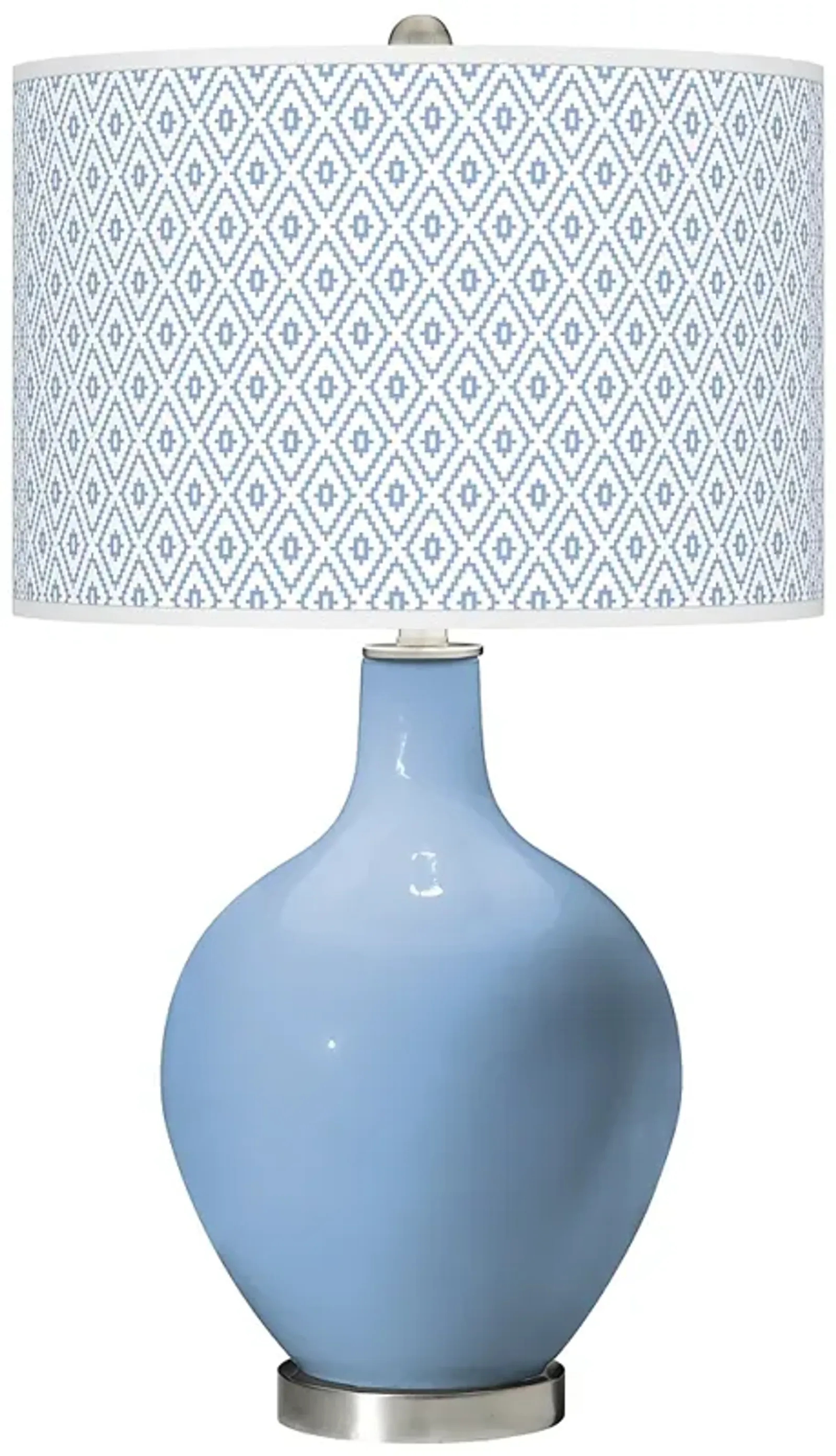 Color Plus Ovo 28 1/2" High Diamonds Shade Placid Blue Table Lamp