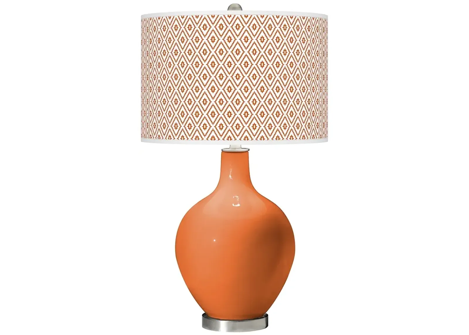 Color Plus Ovo 28 1/2" High Diamonds Shade Celosia Orange Table Lamp