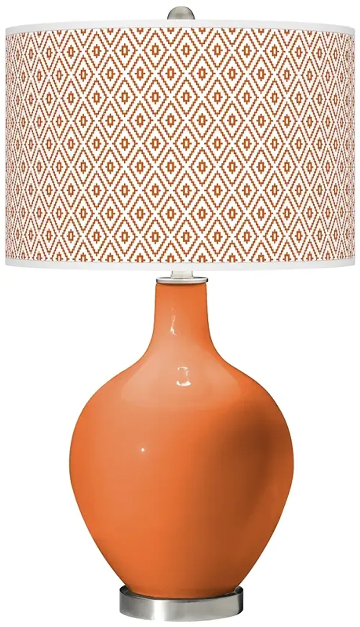 Color Plus Ovo 28 1/2" High Diamonds Shade Celosia Orange Table Lamp