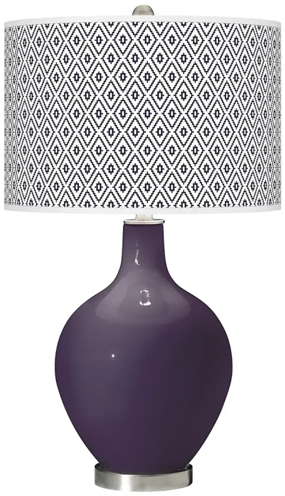 Color Plus Ovo 28 1/2" Diamonds Shade Quixotic Plum Purple Table Lamp