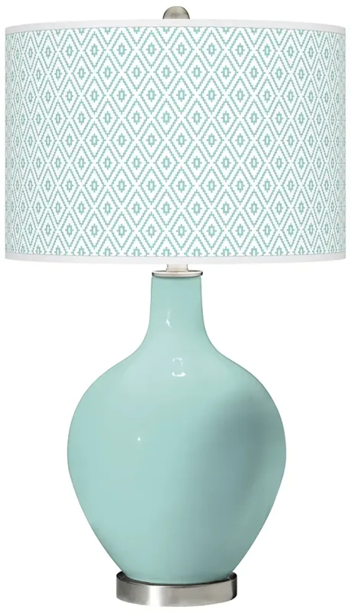 Color Plus Ovo 28 1/2" High Diamonds Shade Cay Blue Table Lamp