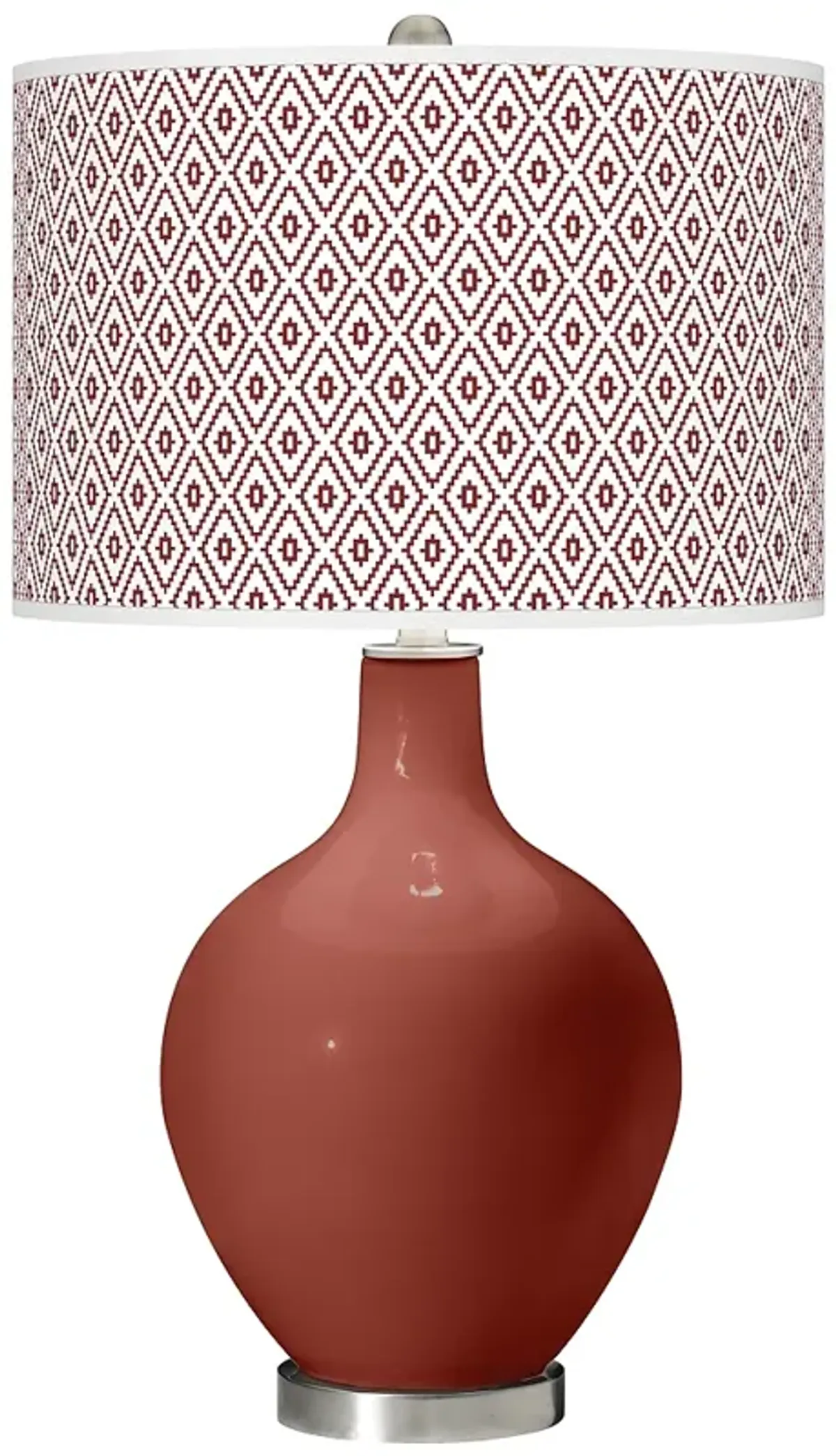 Color Plus Ovo 28 1/2" High Diamonds Shade Madeira Red Table Lamp