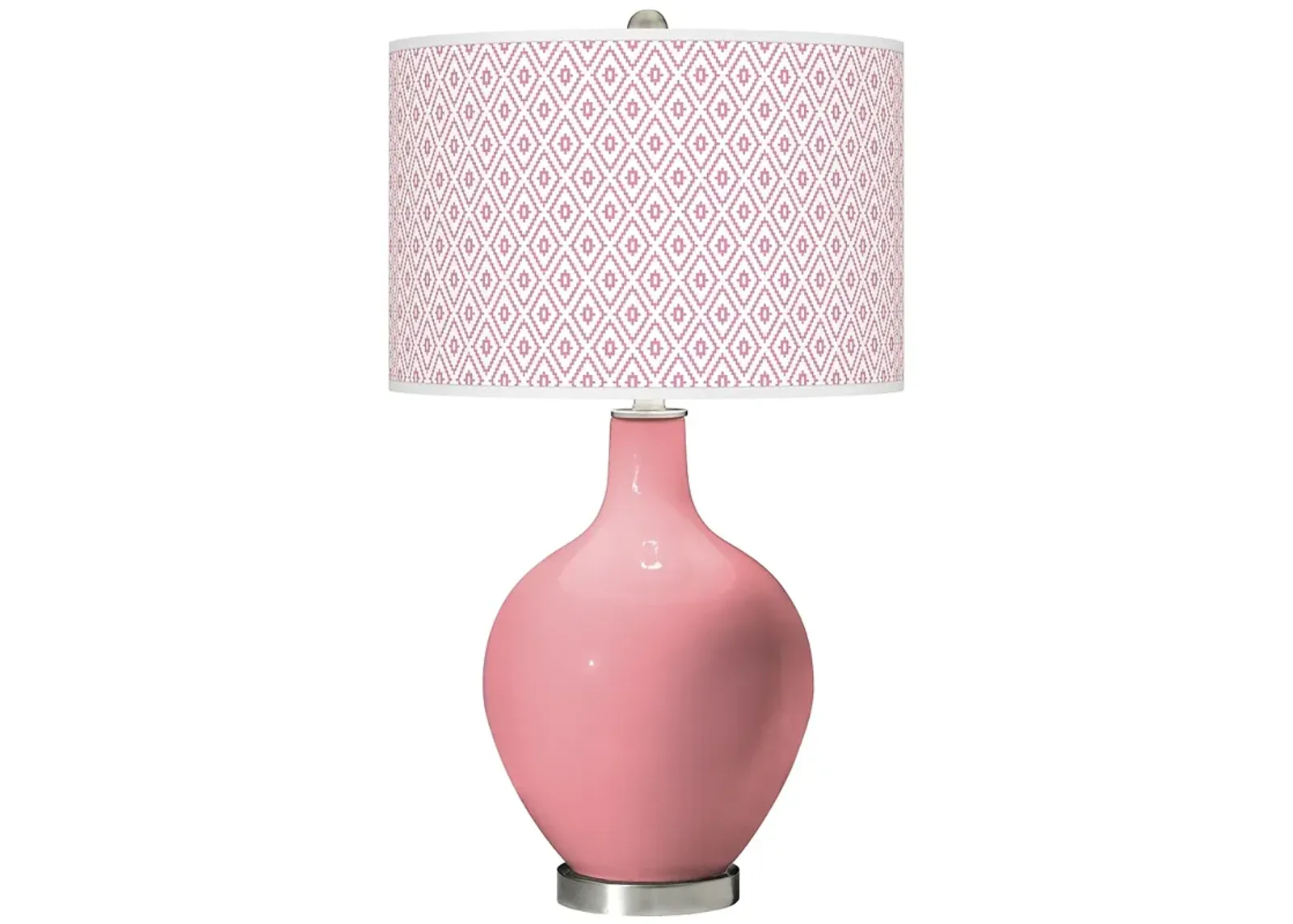 Color Plus Ovo 28 1/2" High Diamonds Shade Haute Pink Table Lamp