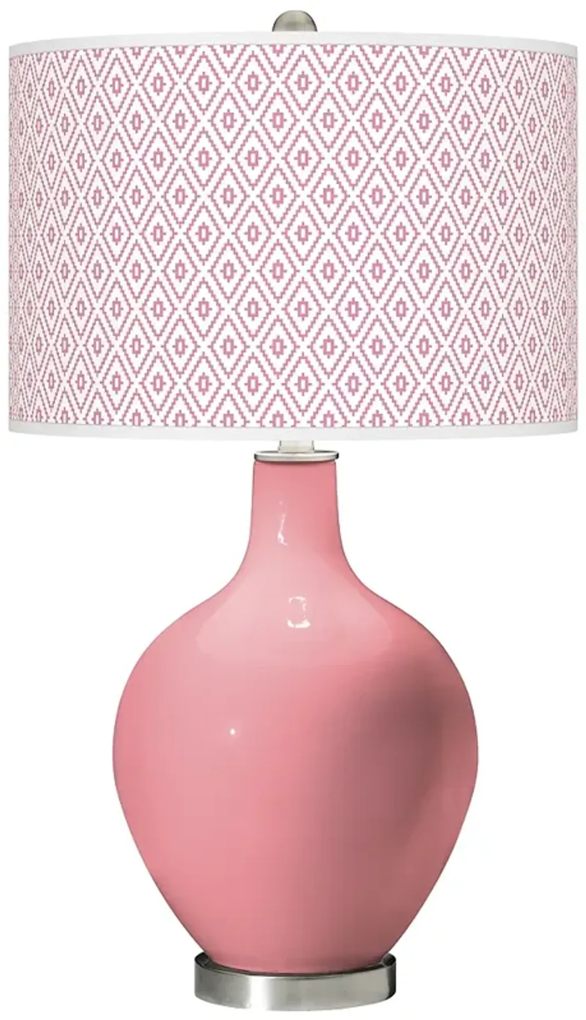 Color Plus Ovo 28 1/2" High Diamonds Shade Haute Pink Table Lamp