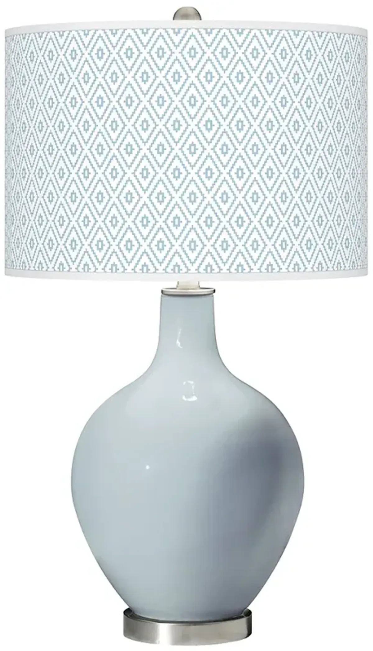 Color Plus Ovo 28 1/2" High Diamonds Shade Take Five Blue Table Lamp
