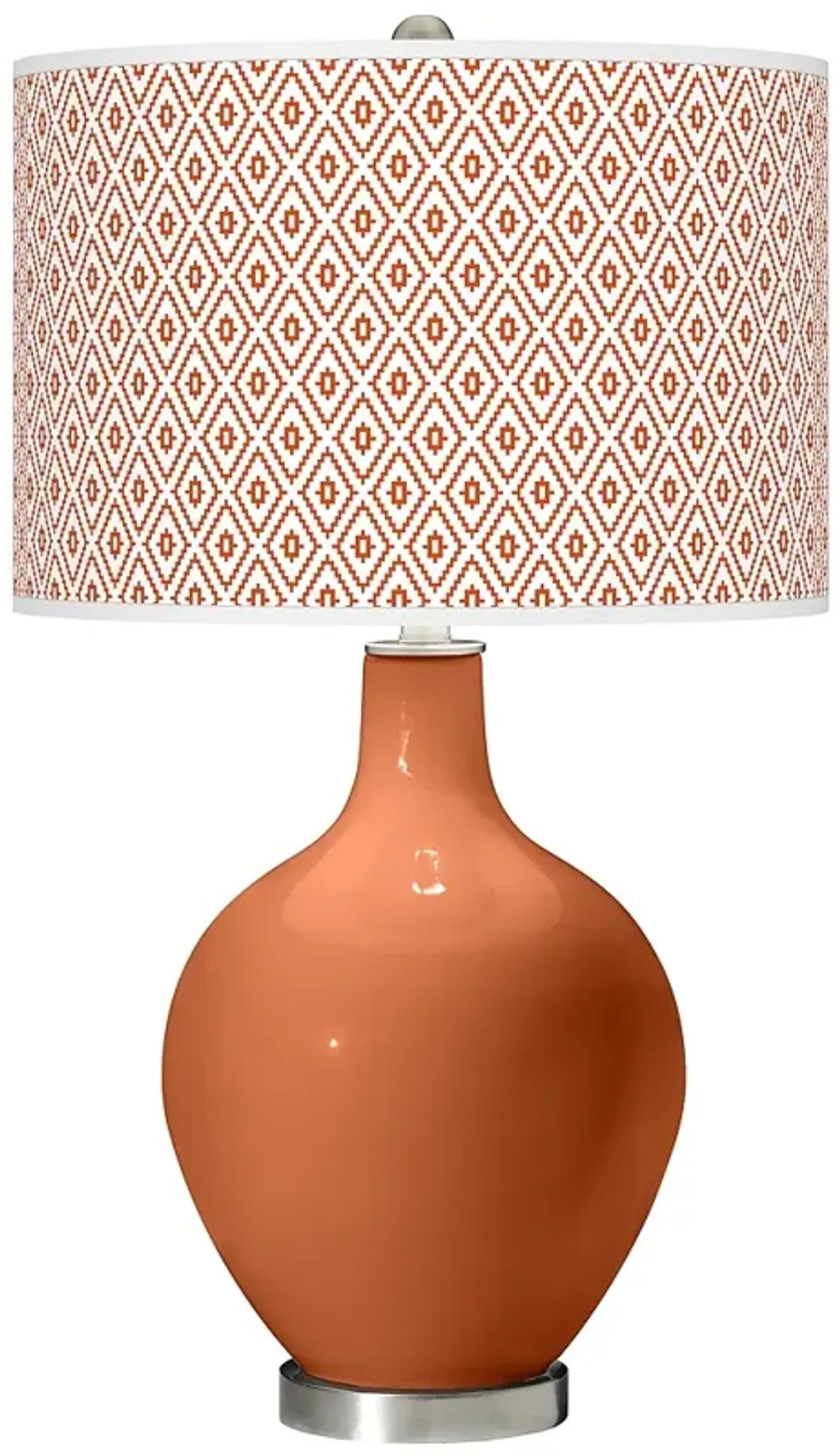 Color Plus Ovo 28 1/2" High Diamonds Shade Robust Orange Table Lamp