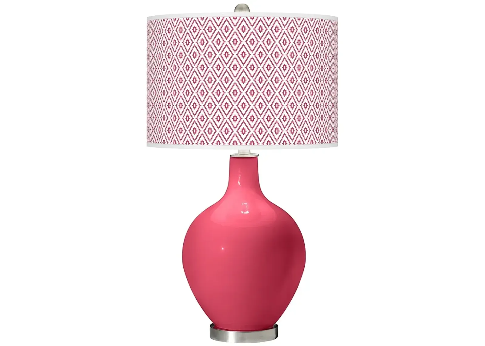 Color Plus Ovo 28 1/2" High Diamonds Shade Eros Pink Table Lamp