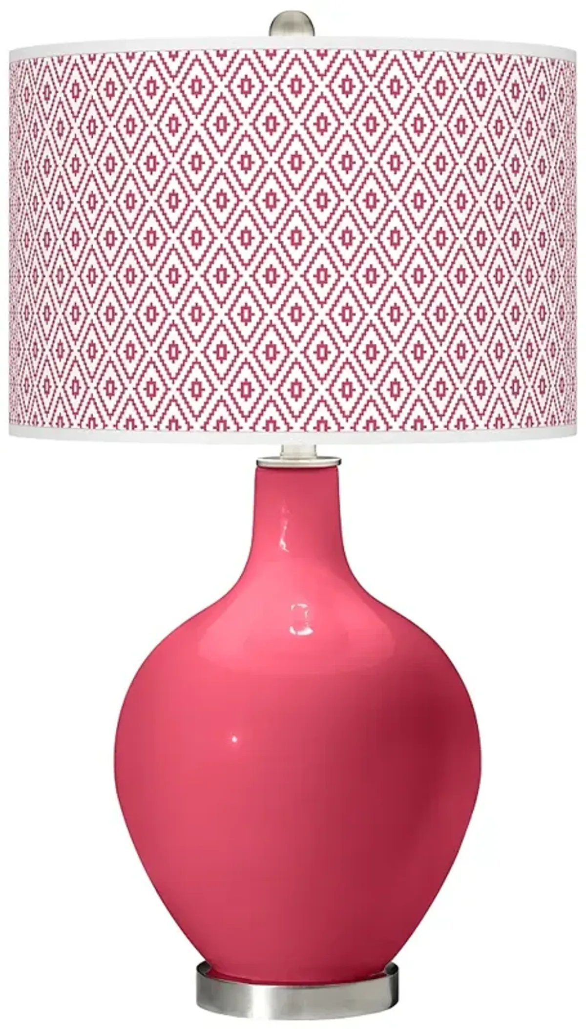 Color Plus Ovo 28 1/2" High Diamonds Shade Eros Pink Table Lamp