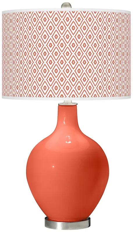 Color Plus Ovo 28 1/2" Diamonds Shade Daring Orange Table Lamp