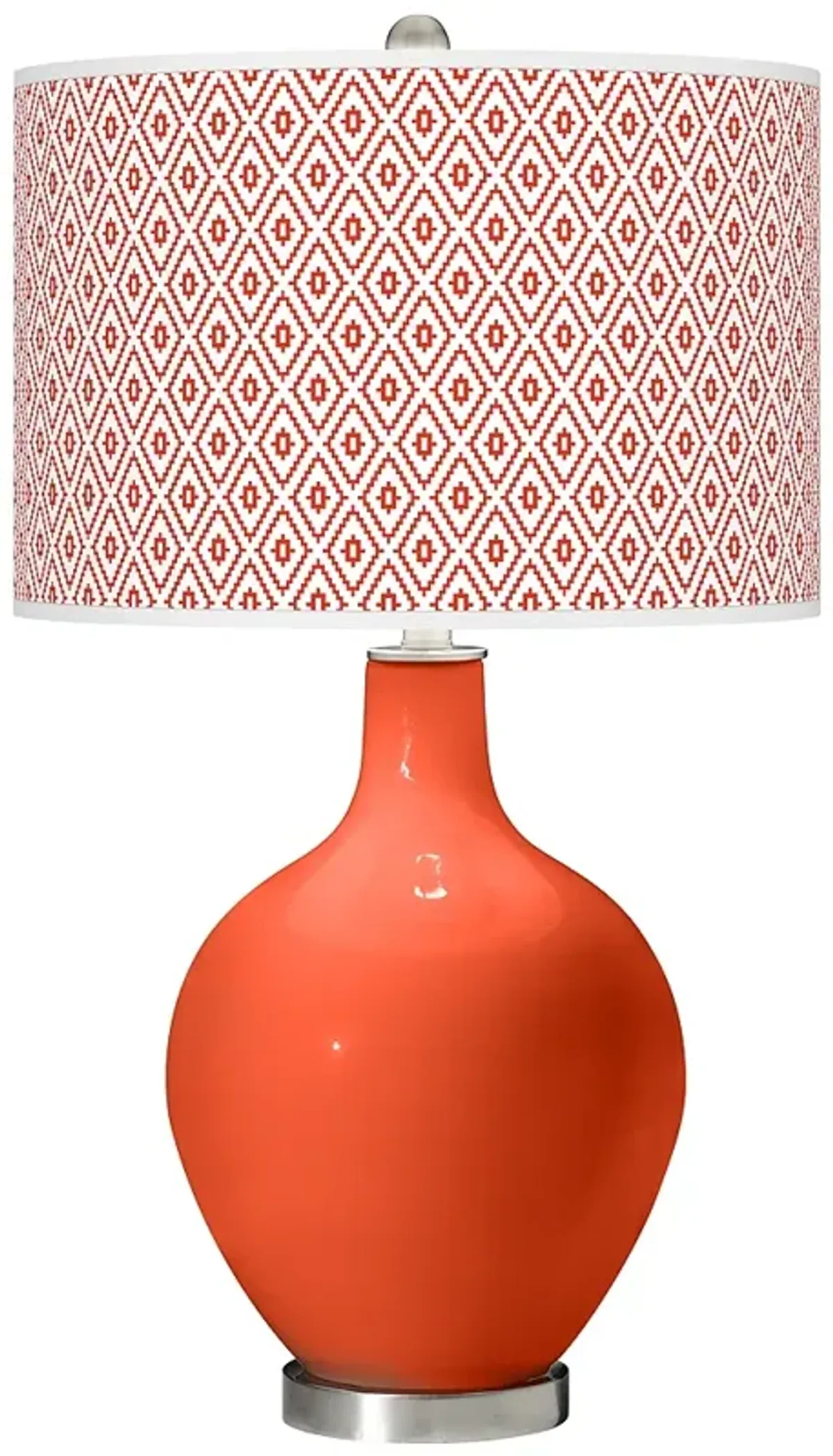 Color Plus Ovo 28 1/2" High Diamonds Shade Daredevil Orange Table Lamp