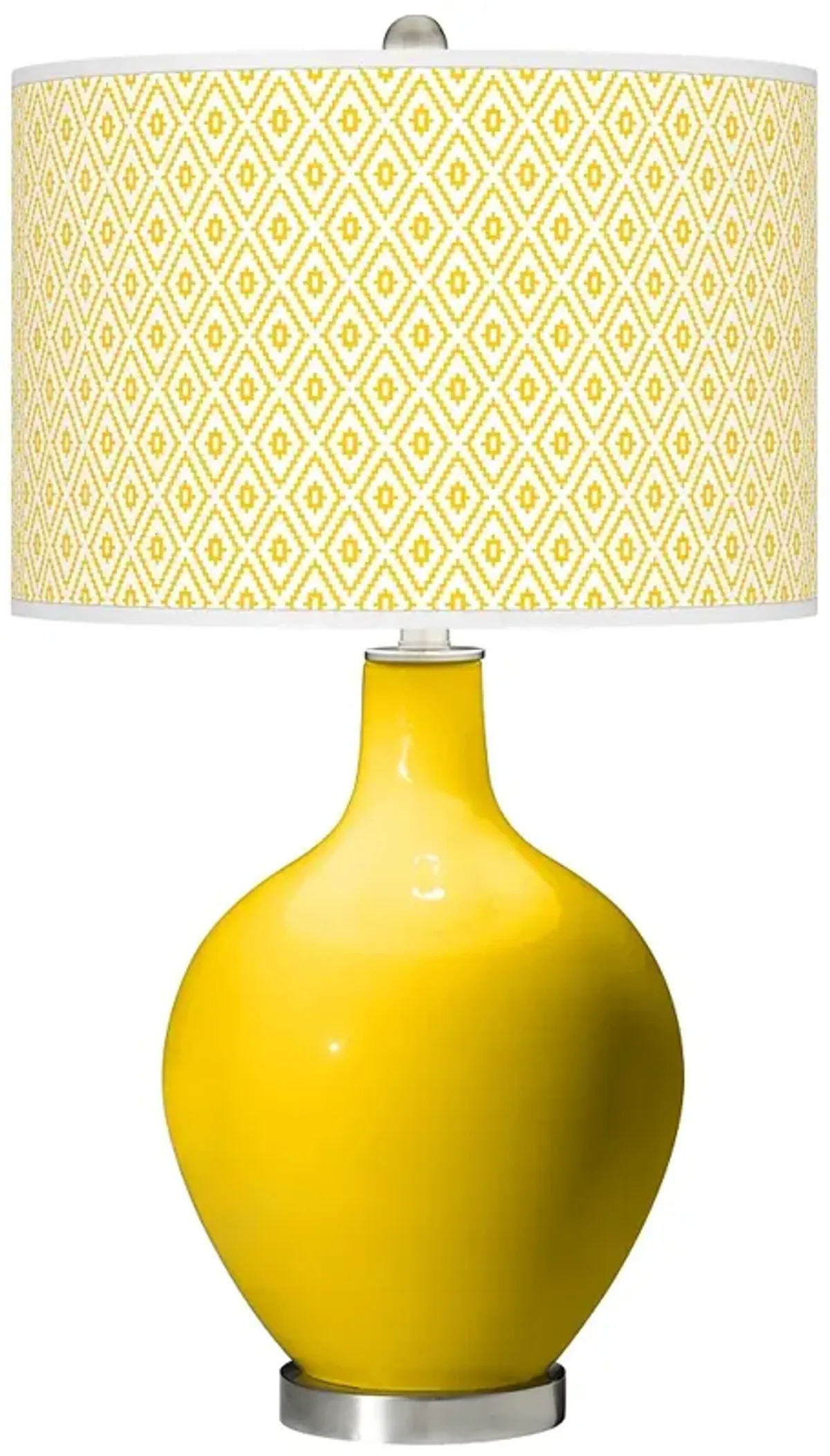 Color Plus Ovo 28 1/2" High Diamonds Shade Citrus Yellow Table Lamp