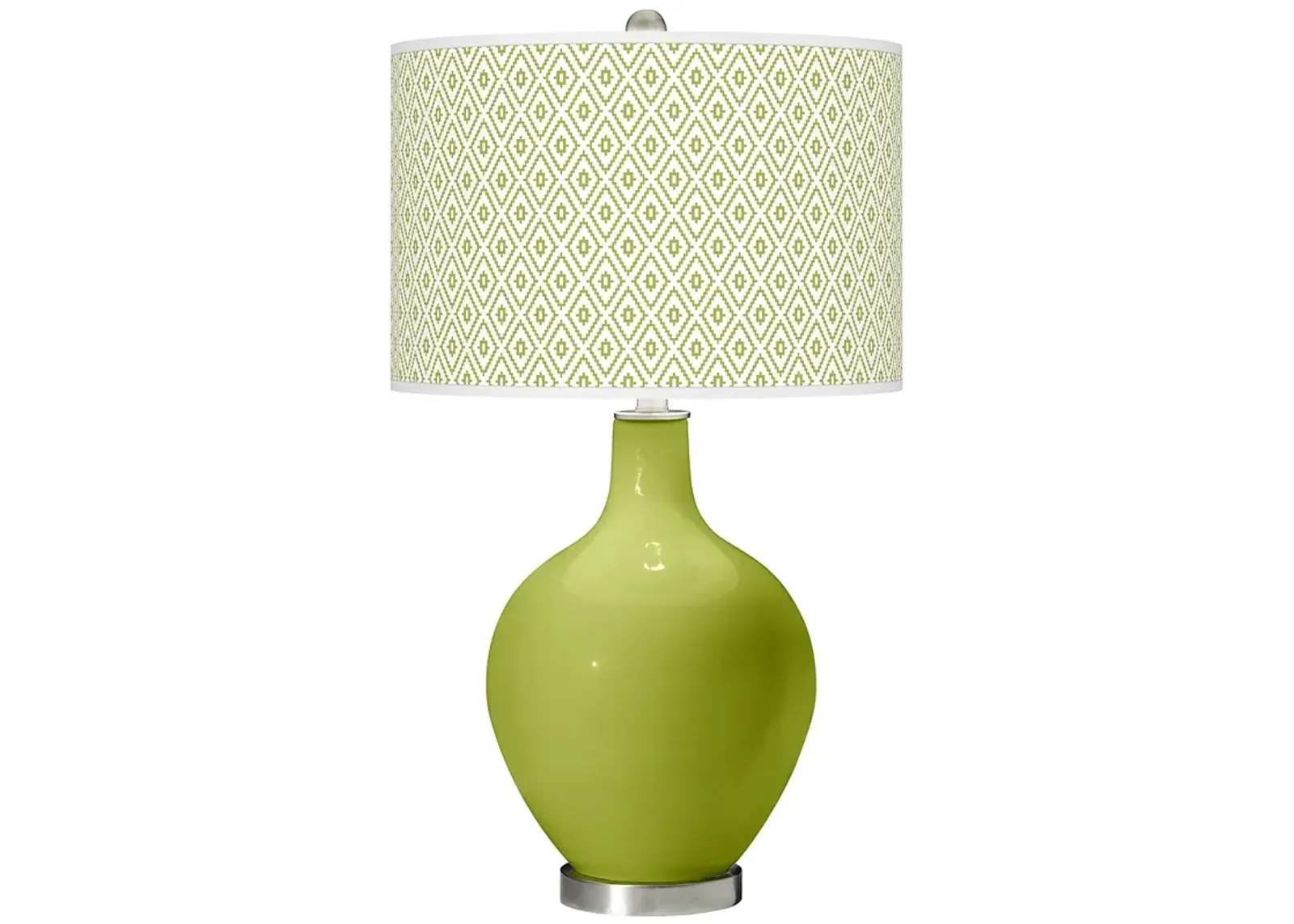 Color Plus Ovo 28 1/2" Diamonds Shade Parakeet Green Table Lamp