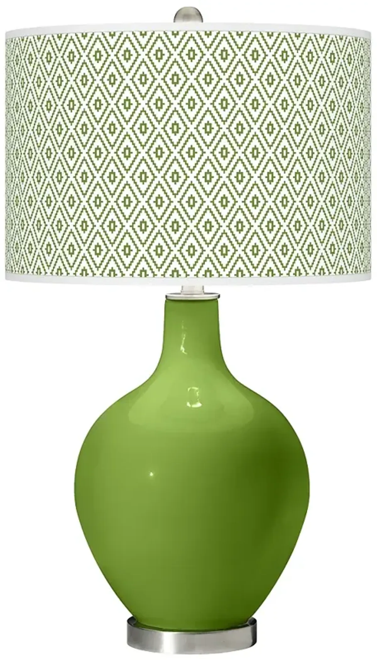 Color Plus Ovo 28 1/2" Diamonds Shade Gecko Green Glass Table Lamp