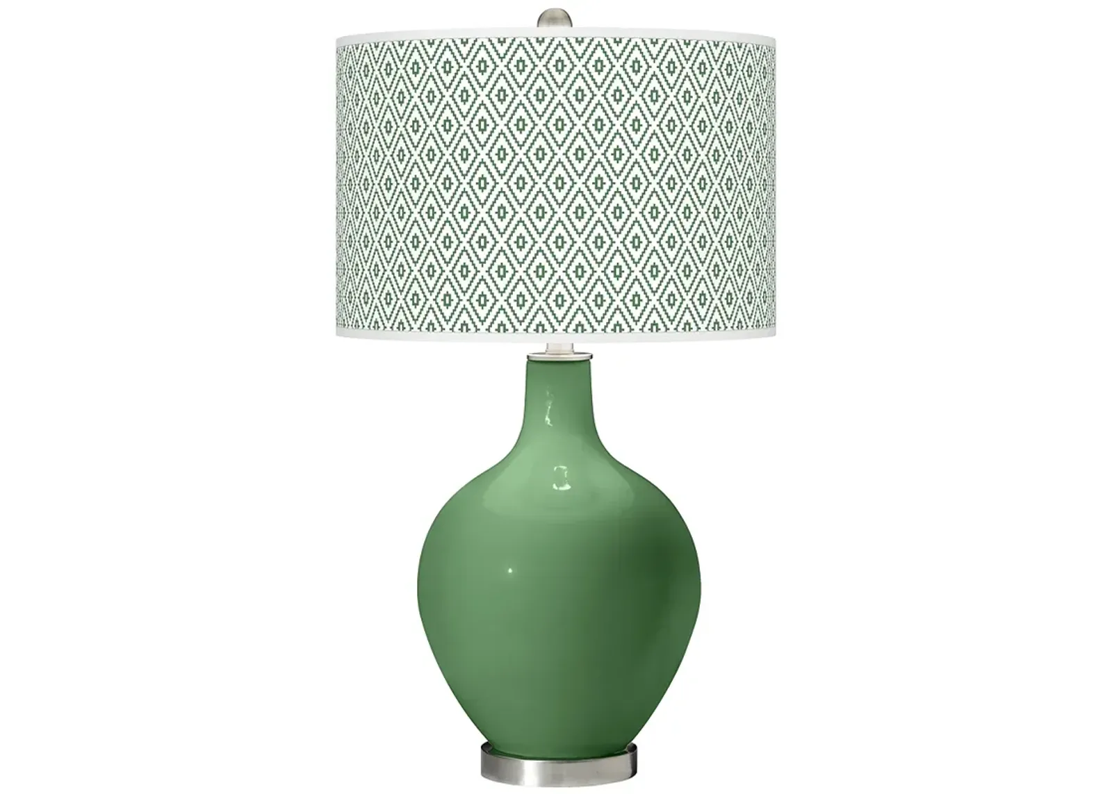 Color Plus Ovo 28 1/2" Diamonds Shade Garden Grove Green Table Lamp