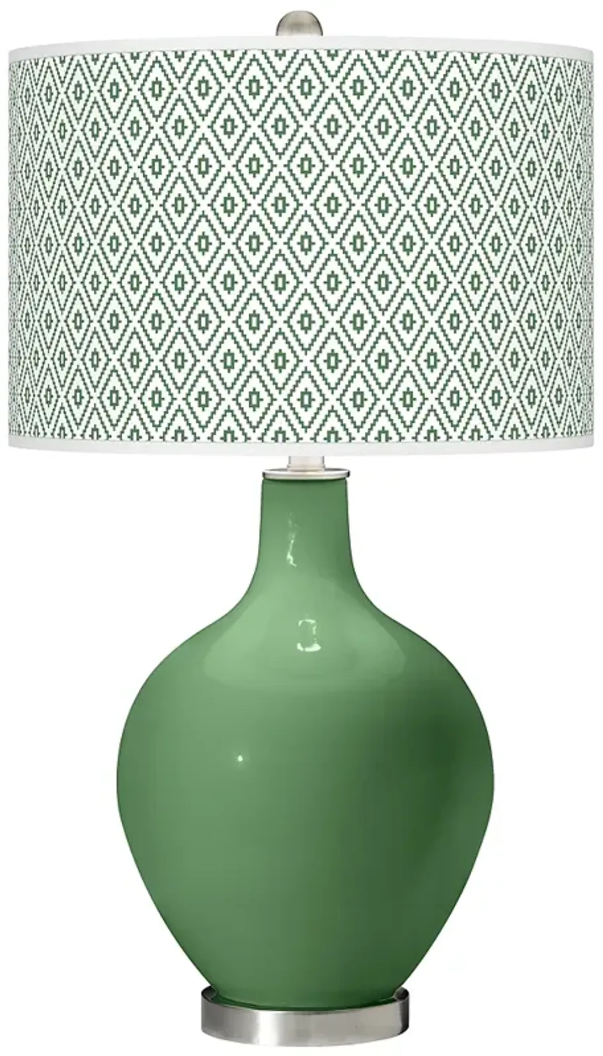 Color Plus Ovo 28 1/2" Diamonds Shade Garden Grove Green Table Lamp