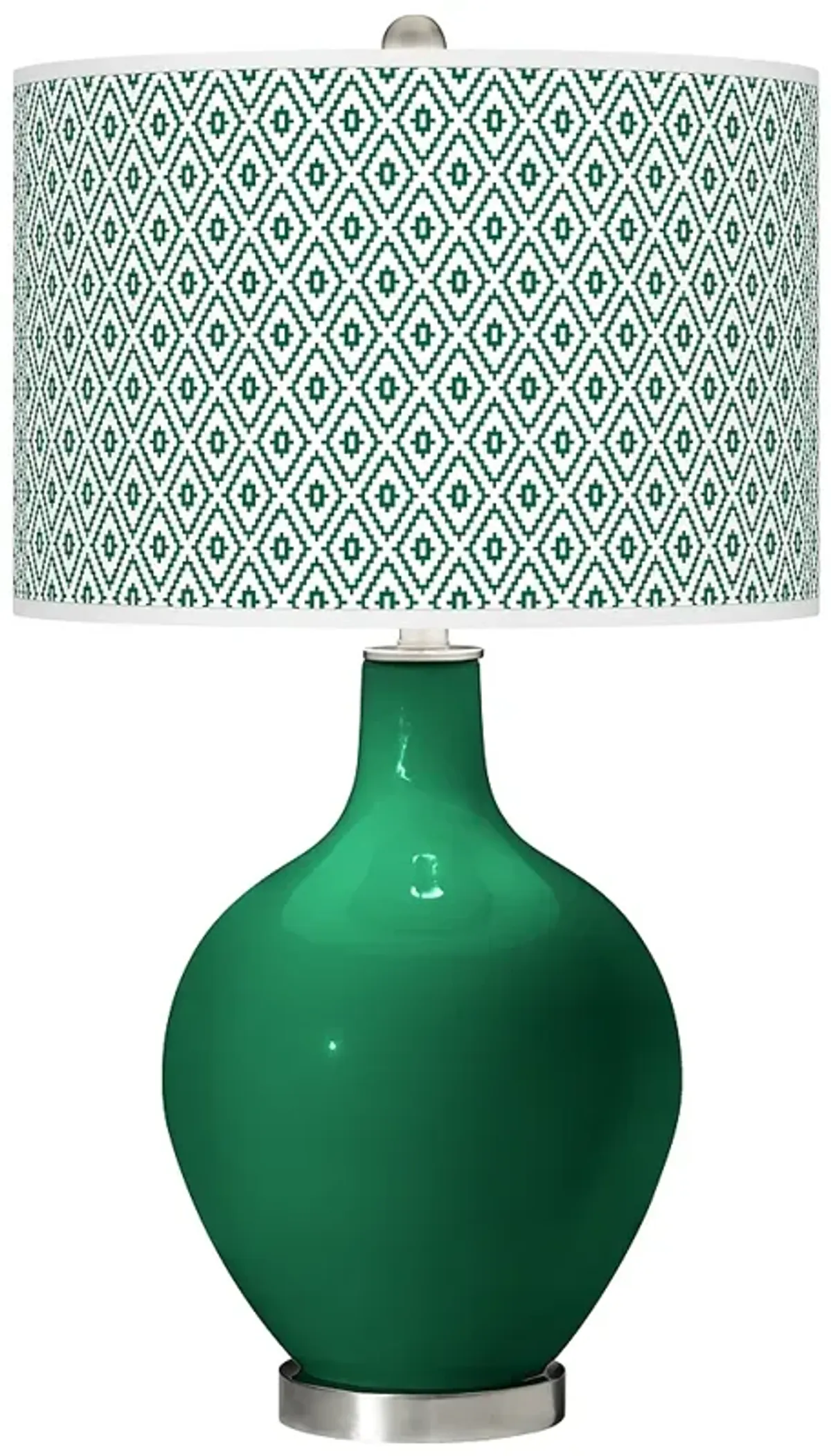 Color Plus Ovo 28 1/2" Diamonds Shade Greens Table Lamp