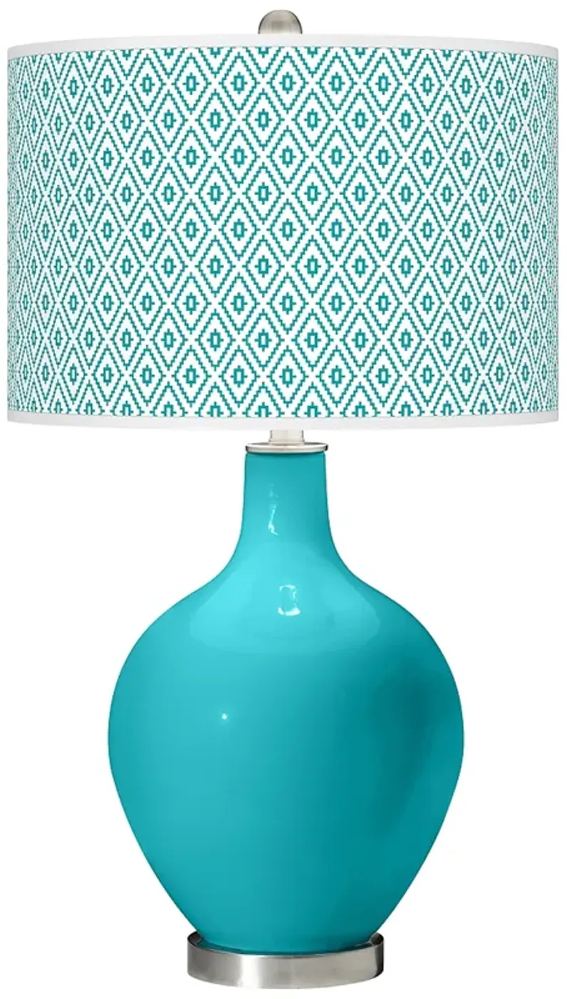 Surfer Blue Diamonds Ovo Table Lamp