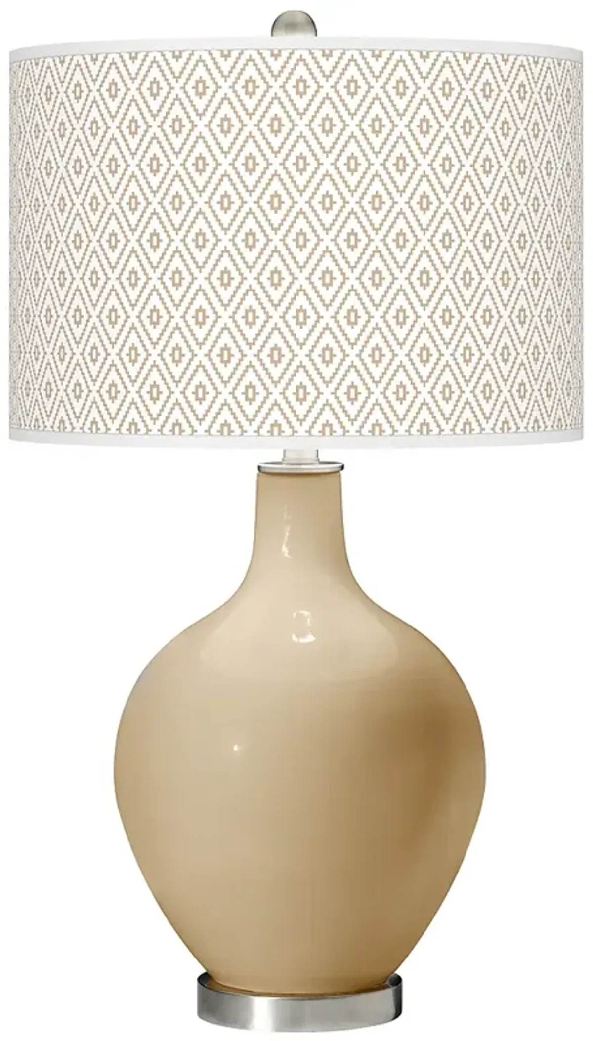 Color Plus Ovo 28 1/2" High Diamonds Shade Colonial Tan Table Lamp